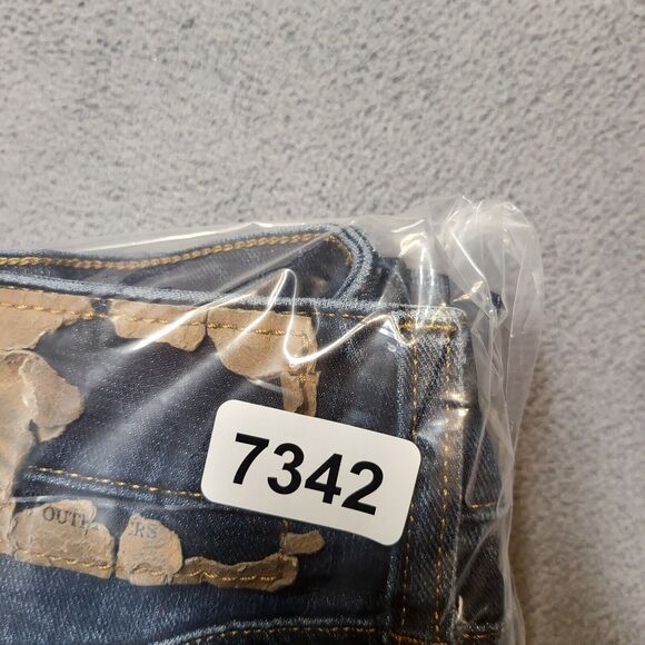 American Eagle Jeans Mens 30x33 Blue Slim Straight Stretch Distressed Denim - Picture 10 of 10